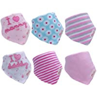 Los mejores  - Yafane 6 x Baberos del Bebé Algodón Babero Bandana Absorbente para Niñas Recien Nacido